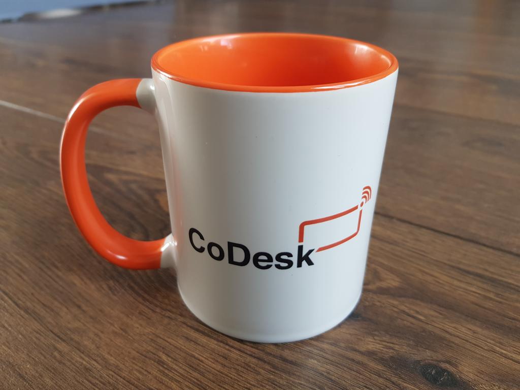CoDesk mok in huisstijl Wll work for coffee