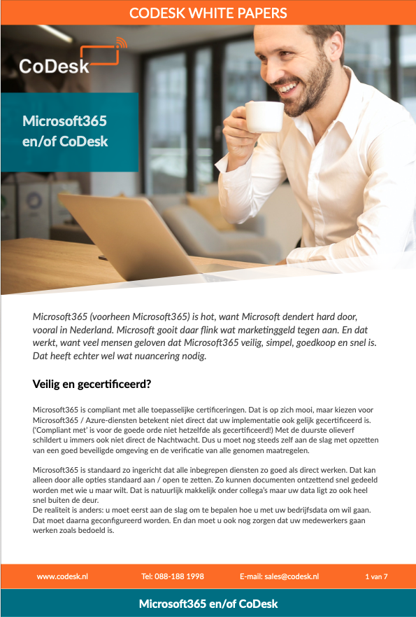 Hoe CoDesk Microsoft365 kant-en-klaar aanbiedt zonder verrassingen