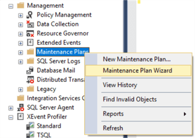 Database maintenance plan