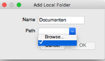 Lokale folder toevoegen