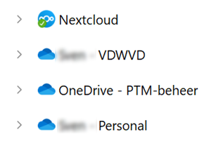OneDrive / SharePoint koppelingen in Windows Verkenner