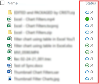 OneDrive status in Windows Verkenner