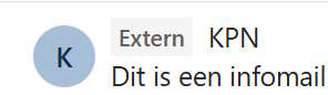 External notificatie in list
