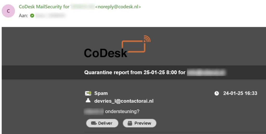 Quarantaine mail